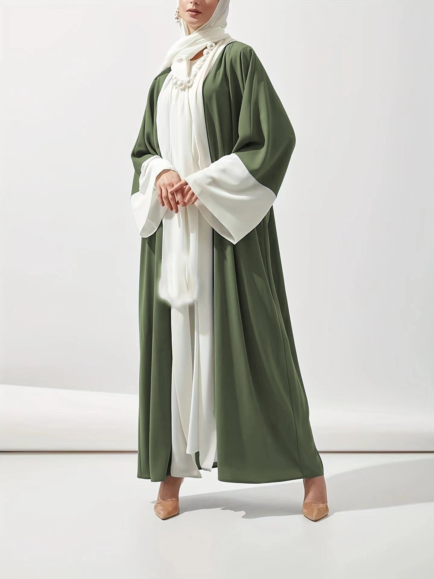 Clothing Contrast Color Cardigan Djellaba Brand: aeac