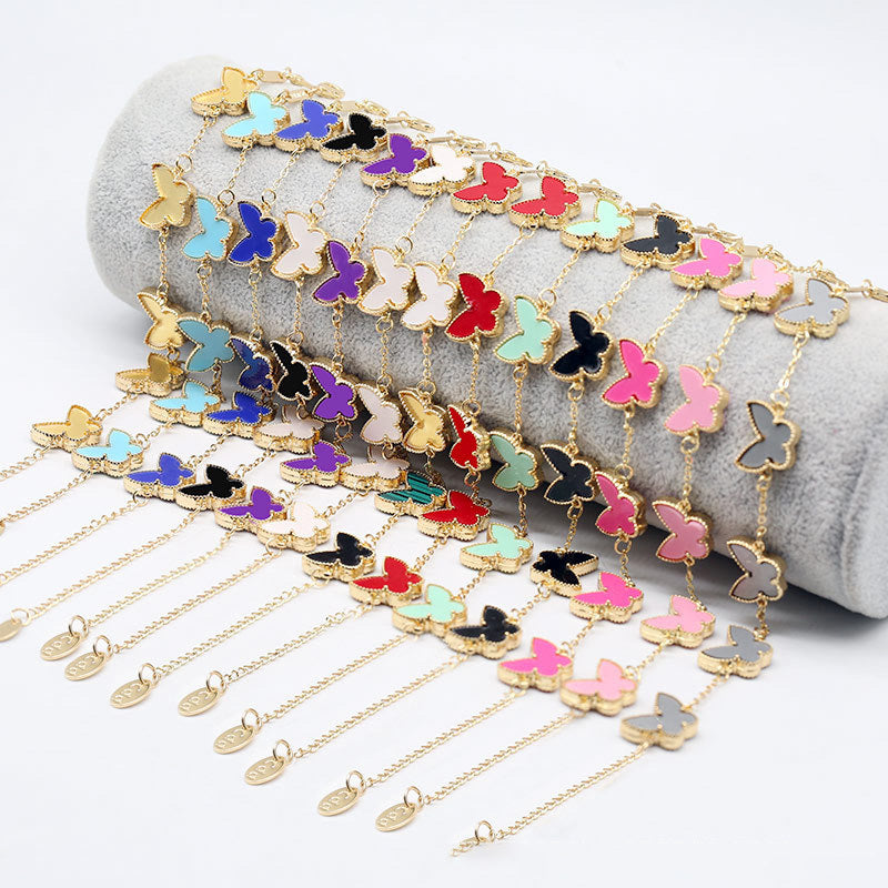Double Sided Butterfly Heart Bracelet Fashion Bracelet Brand: aeac