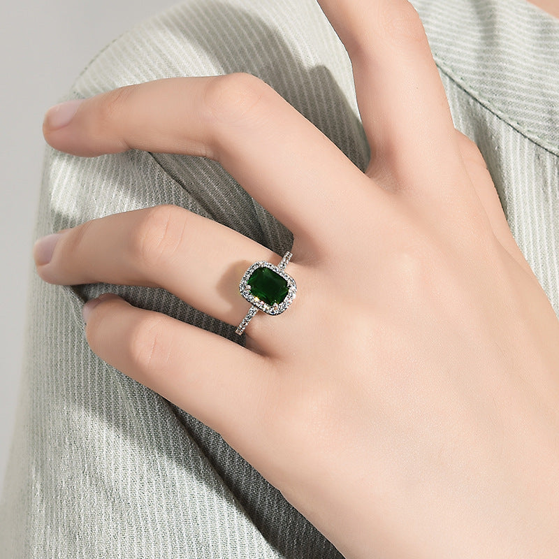 European And American Multi-color Pink Diamond Opal Ring Fashion Inlaid Zircon Simple Brand: aeac