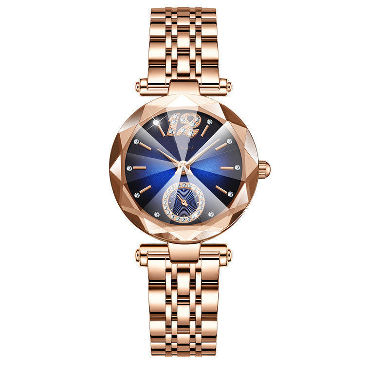 Women's Fashionable Multi-pronged Gradient Glass With Diamond Face Watch Brand: aeac