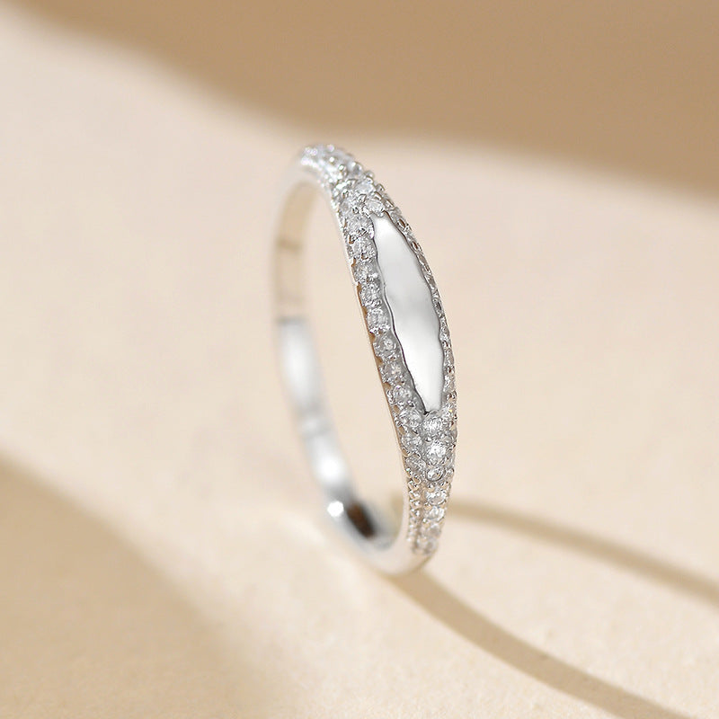 Micro-pave Fine Diamond Oval S925 Sterling Silver Ring Brand: aeac
