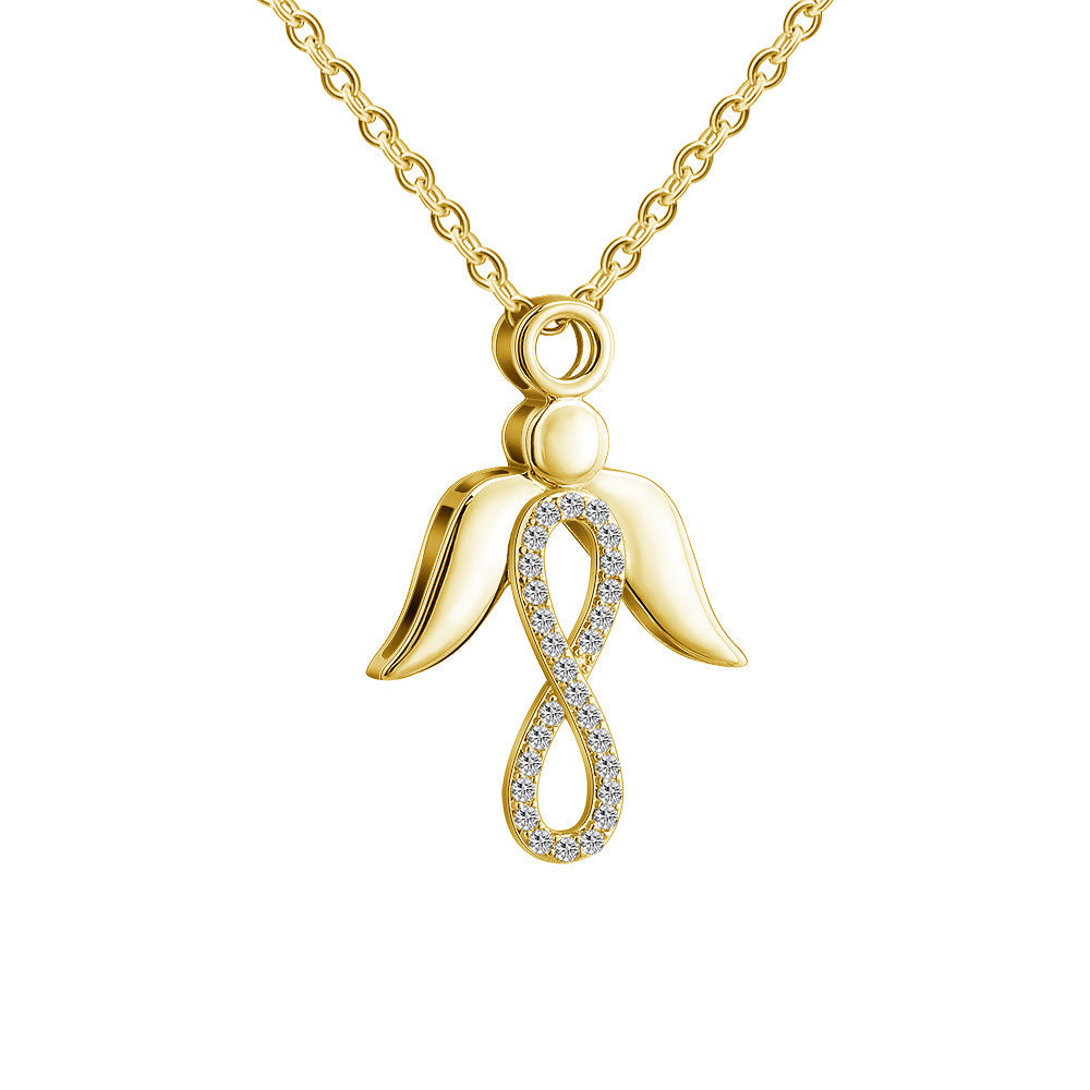 Necklace Personality Pendant Accessories Rose Gold Angel Wings Brand: aeac