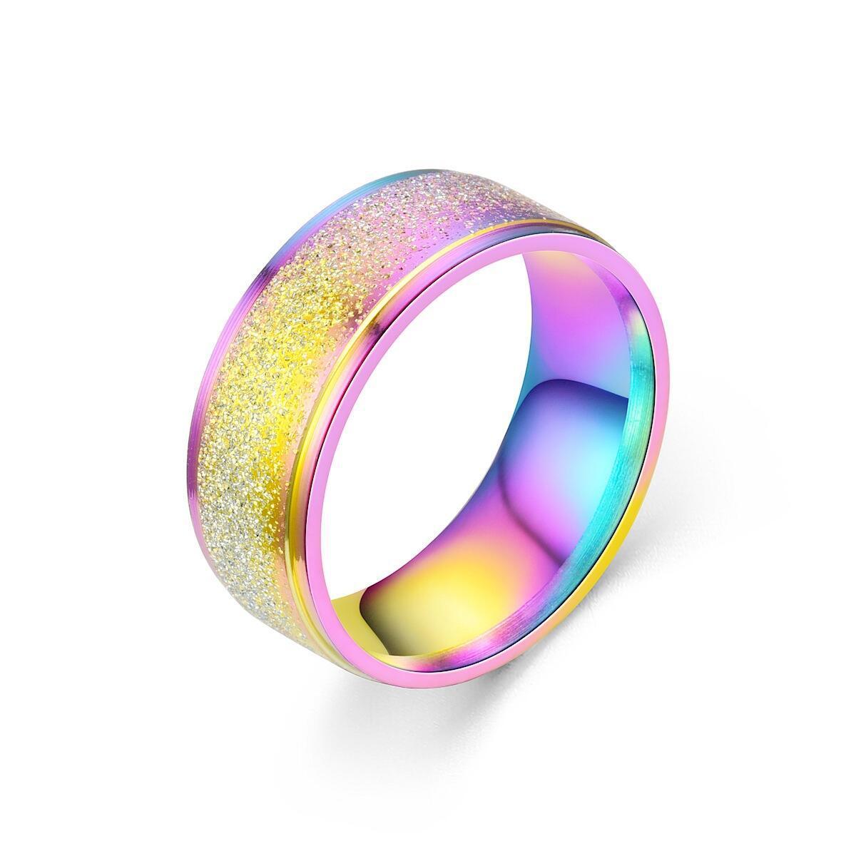 European And American Niche Titanium Steel Frosted Women's Ring Brand: aeac