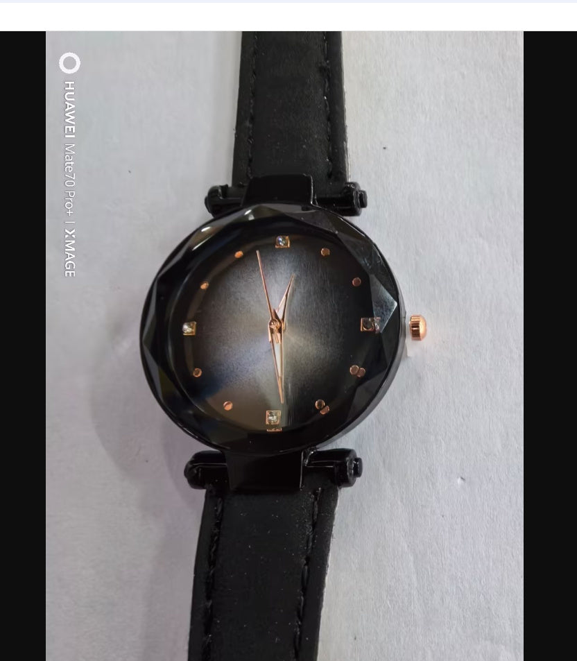 Rose Gold Women Watches Fashion Diamond Ladies Starry Sky Magnet Watch Waterproof Female Wristwatch Brand: aeac
