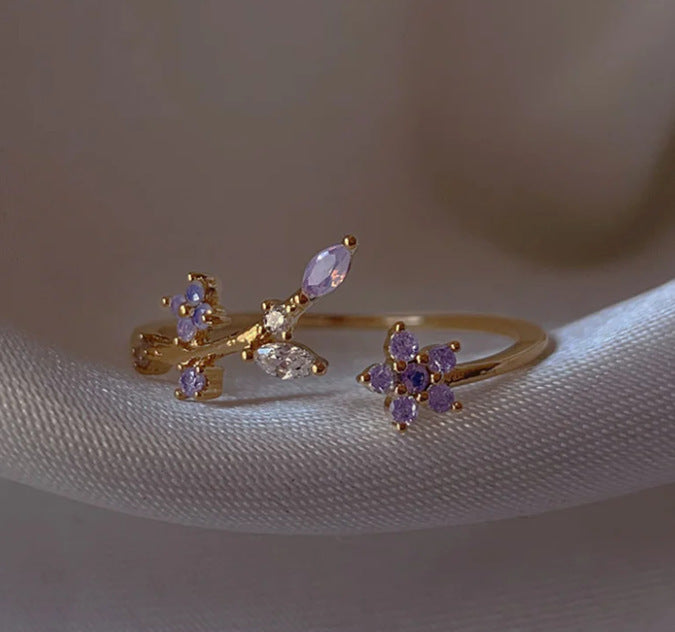 Retro Pink Heart Butterfly Flower Ring – Cute Multi-Element Open Design Brand: aeac