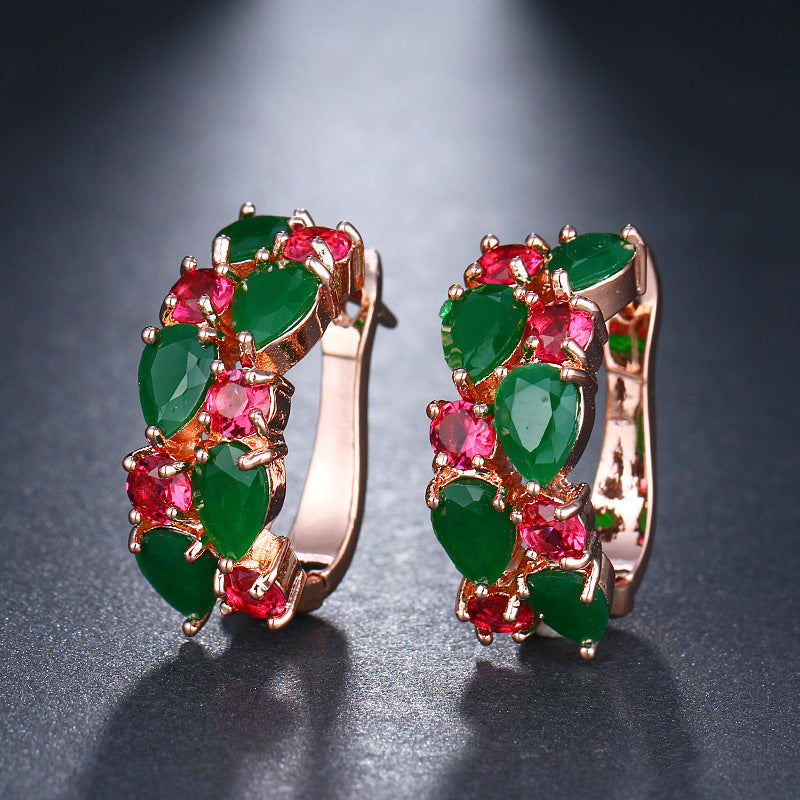 Women's colorful zircon earrings Brand: aeac
