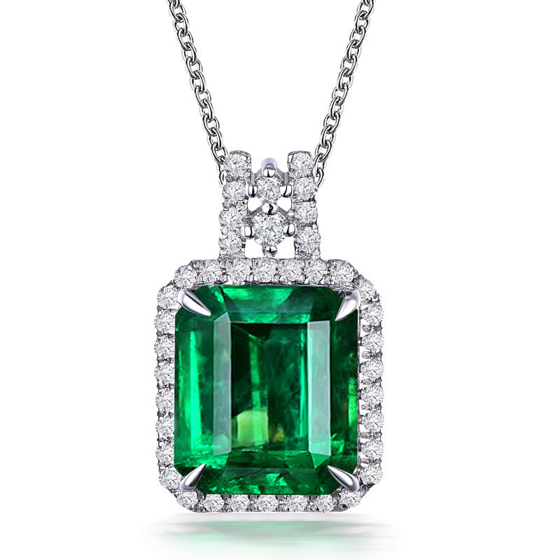 Grandmother Green Diamond Zircon Pendant Necklace Jewelry Brand: aeac