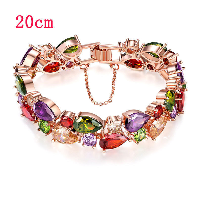 Golden Pleated Transparent Cubic Zircon Bracelet Bracelet Bridal Gift Brand: aeac