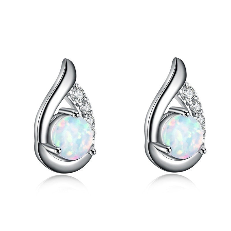 Simple All-match Opal Earrings Diamond Drop-shaped Women Brand: aeac
