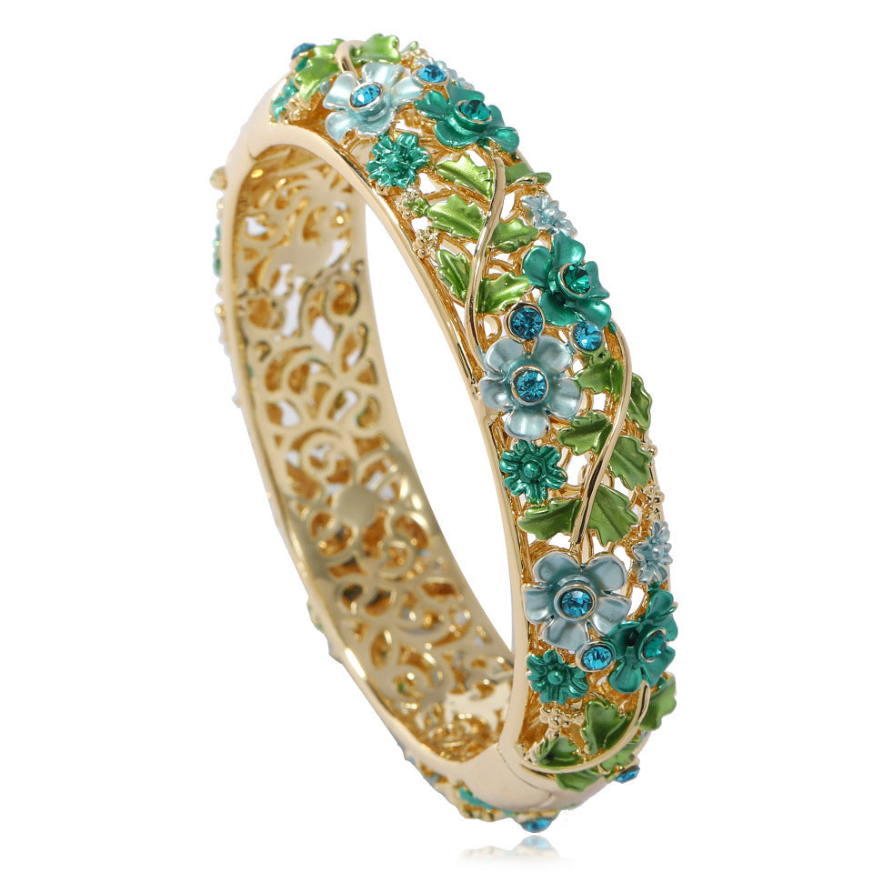Women's Ethnic Style Hollow Painted Alloy Bracelet Brand: aeac