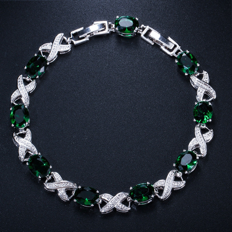 Korean Fashion Trend Bracelet High-Grade AAA Zircon Multi-Color Optional Brand: aeac