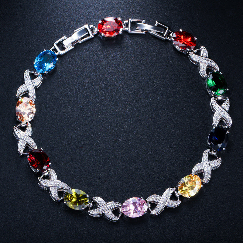 Korean Fashion Trend Bracelet High-Grade AAA Zircon Multi-Color Optional Brand: aeac