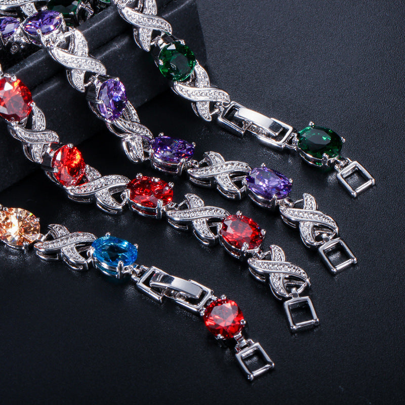 Korean Fashion Trend Bracelet High-Grade AAA Zircon Multi-Color Optional Brand: aeac