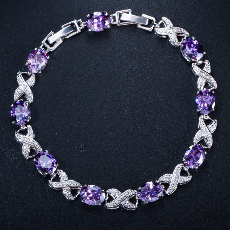 Korean Fashion Trend Bracelet High-Grade AAA Zircon Multi-Color Optional Brand: aeac