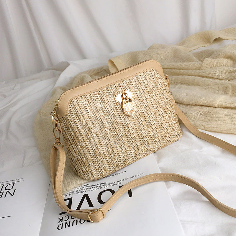 Linen Woven Shell PU Shoulder Messenger Bag Brand: aeac