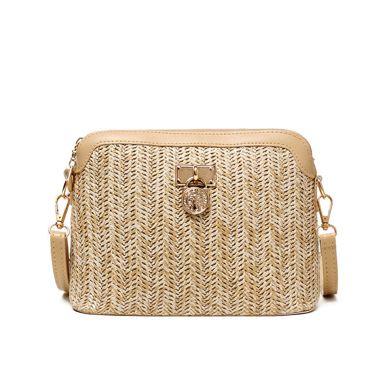 Linen Woven Shell PU Shoulder Messenger Bag Brand: aeac