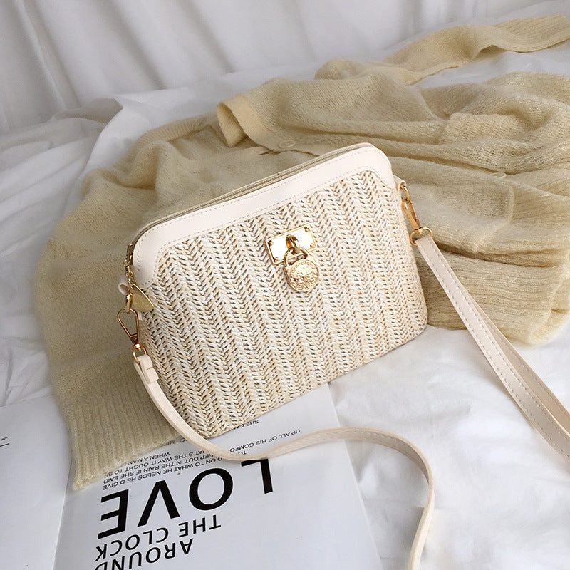 Linen Woven Shell PU Shoulder Messenger Bag Brand: aeac