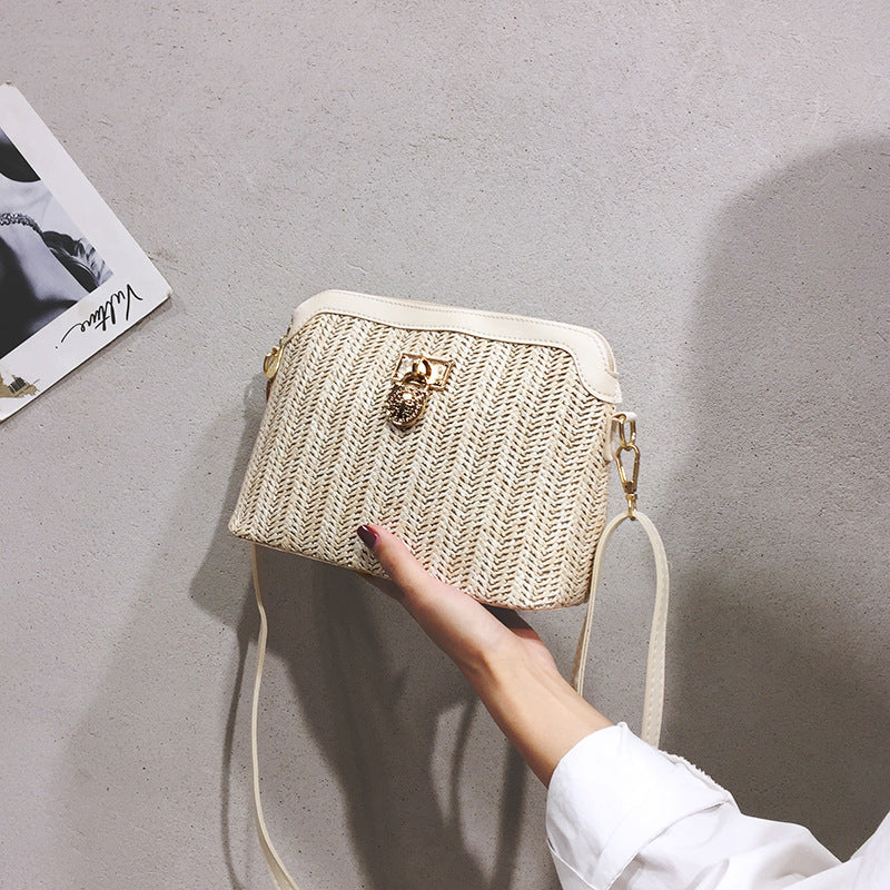 Linen Woven Shell PU Shoulder Messenger Bag Brand: aeac