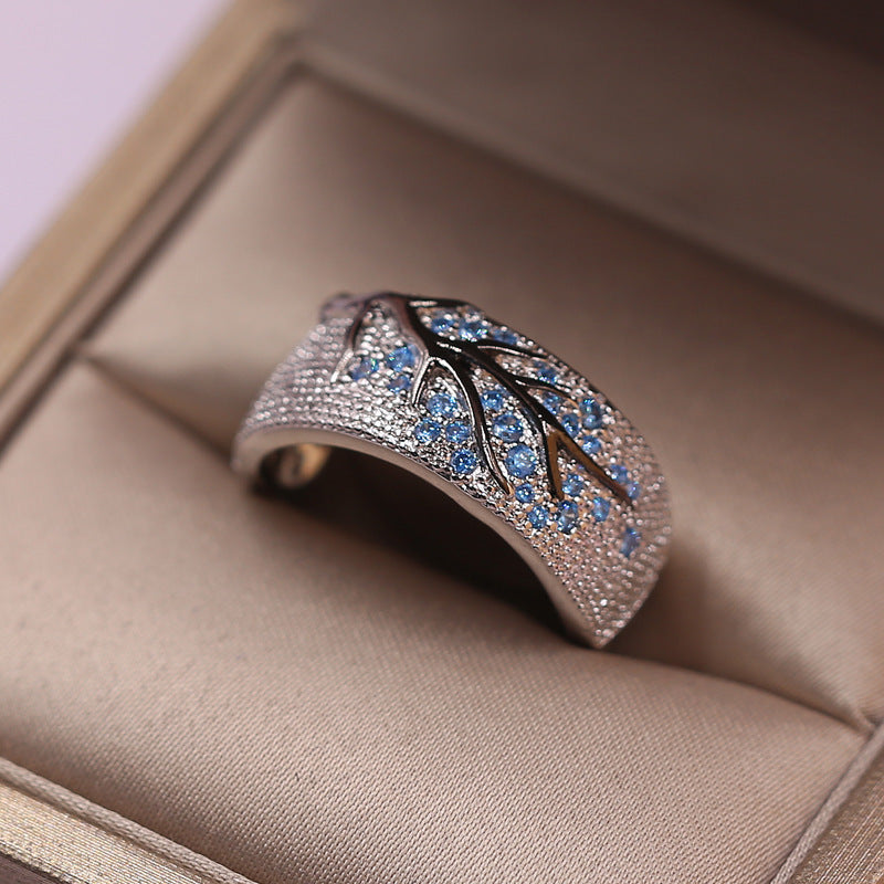 Forest Department Vintage Old Handmade Drip Glaze Design Leaf Twig Ring Brand: aeac