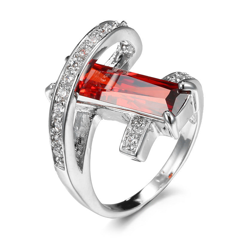 New Product Creative Fashion Rectangle Zircon Ring Brand: aeac