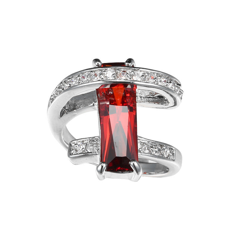 New Product Creative Fashion Rectangle Zircon Ring Brand: aeac