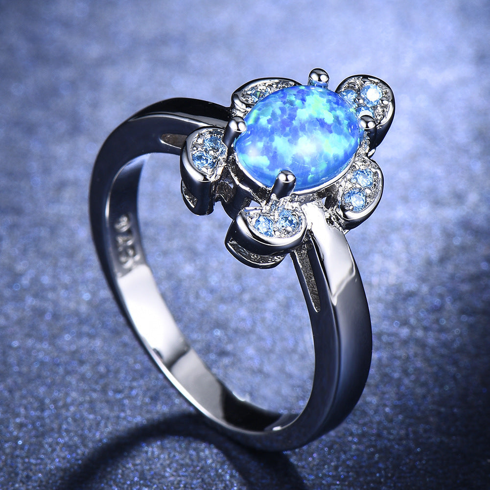 Popular jewelry water blue diamond Turtle Ring Brand: aeac
