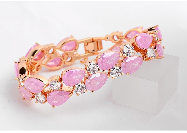 Ice Flower Zircon Bracelet Brass Crystal Brand: aeac