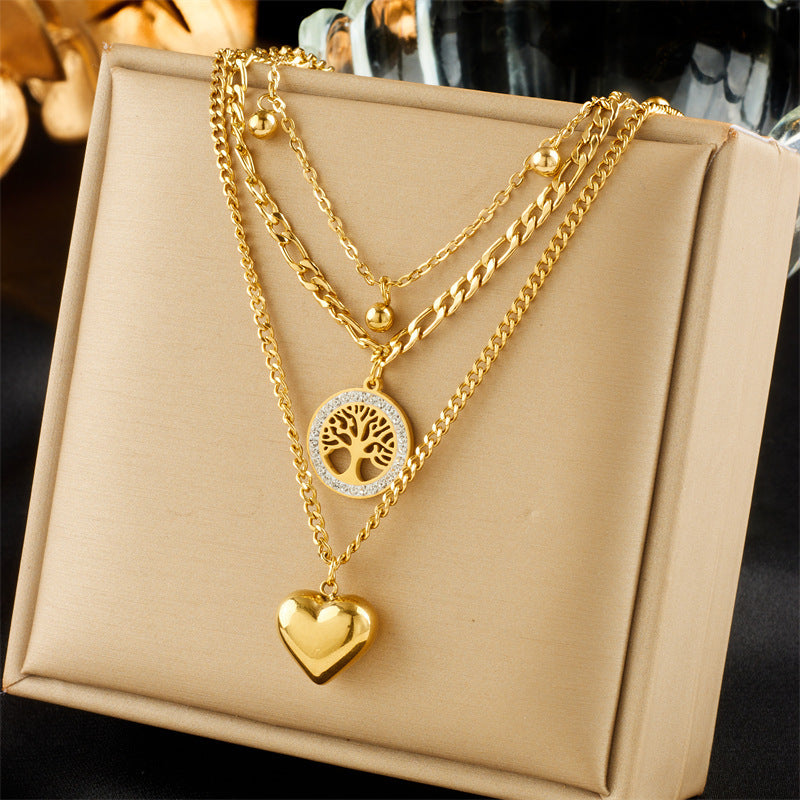 Diamond Square Pendant Titanium Steel Twin Necklace Brand: aeac