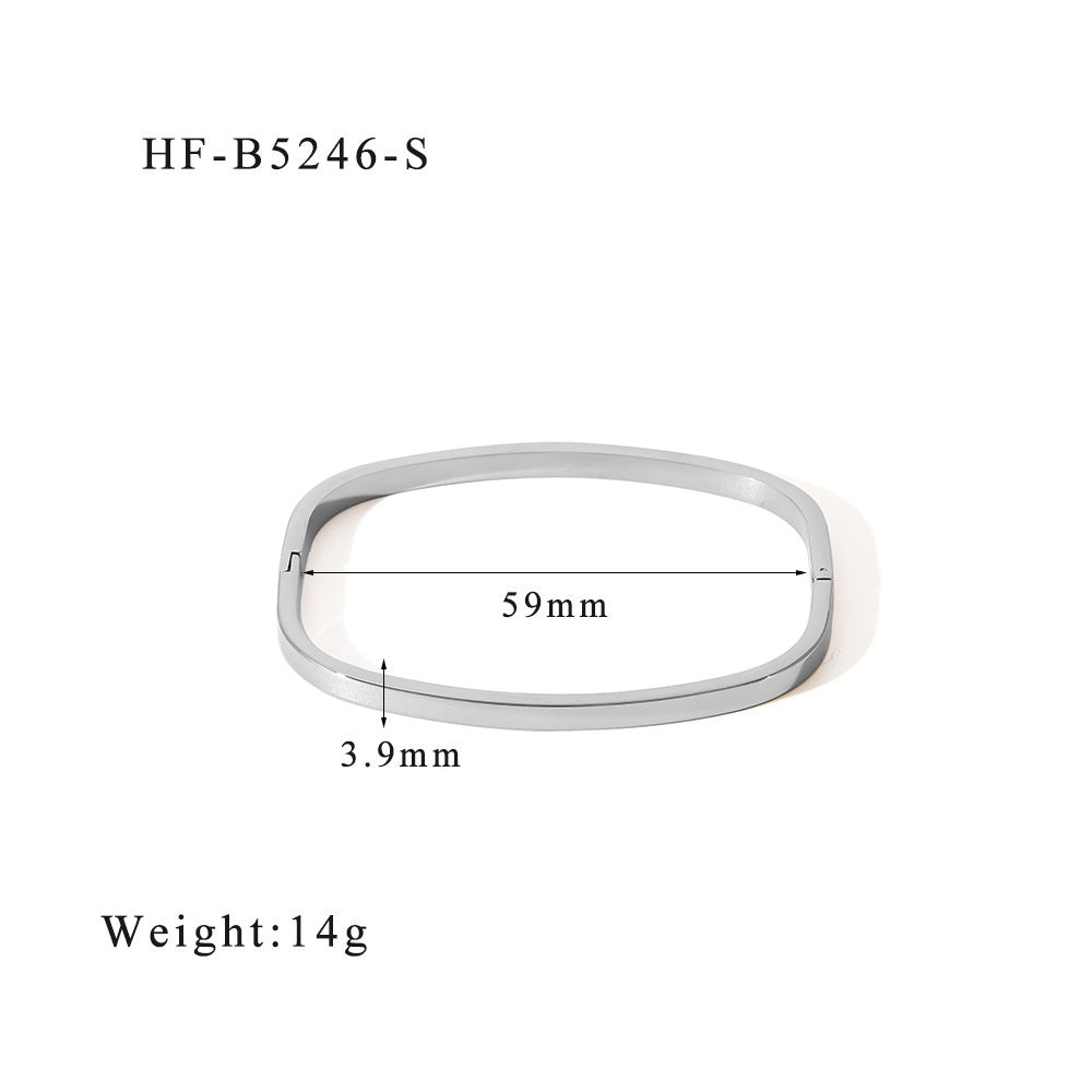 Stainless Steel Gold-Plated Bracelet – Mirror Polished Fashion Jewelry for Women Brand: aeac