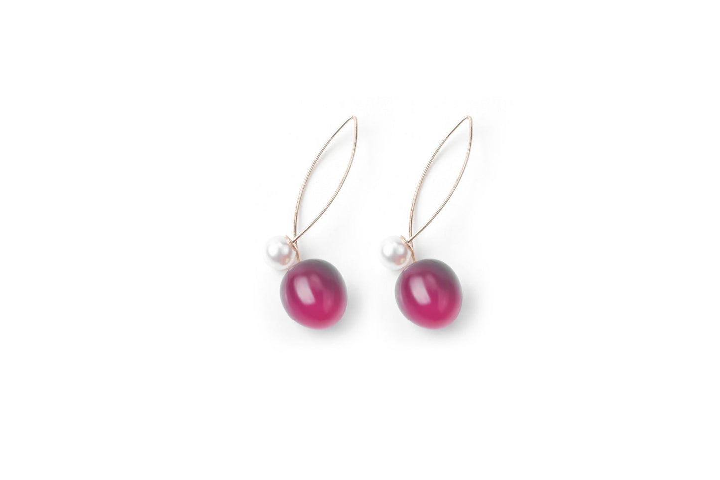 Artificial Red Gradient Cherry Cherry Pearl Earrings Brand: aeac