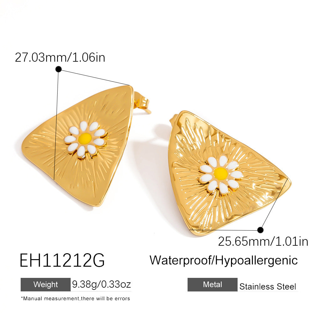 European And American Titanium Steel Ear Studs Light Luxury High-grade Dripping Oil Brand: aeac