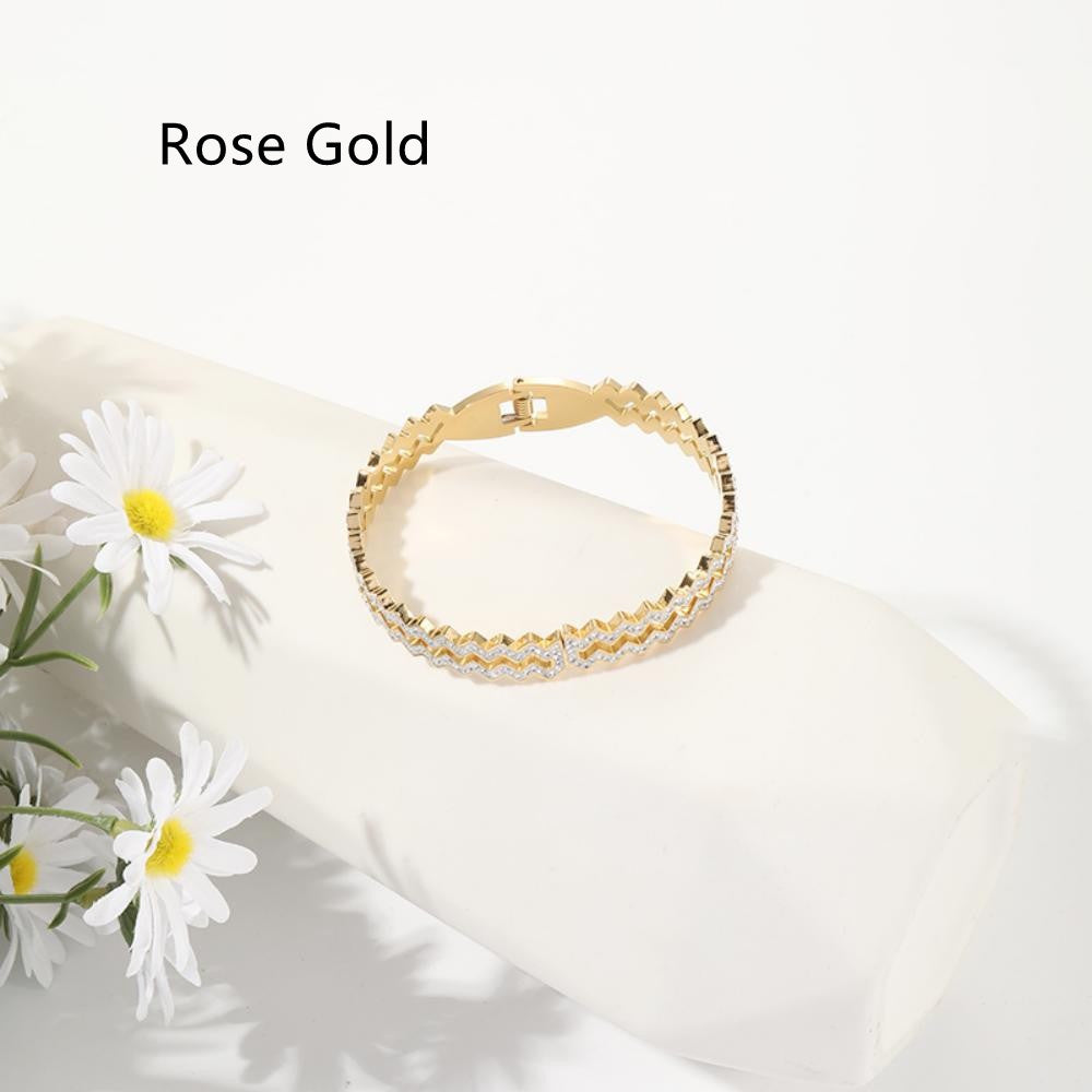 Women's Wave Diamond Simple All-match Bracelet Brand: aeac