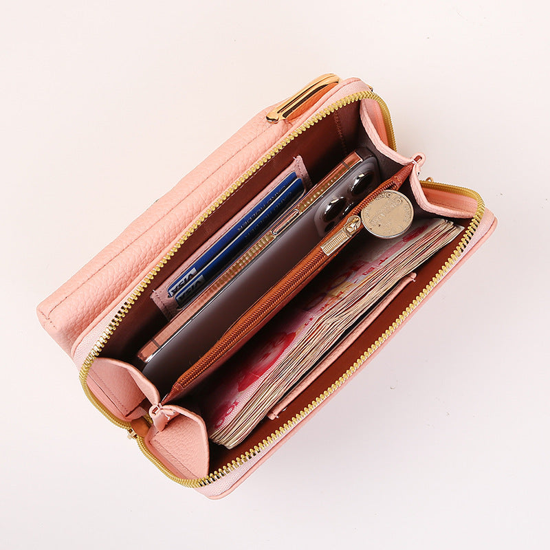 Flower Embroidery Phone Bag With Lock Buckle Outdoor Long Wallet Fashion Shoulder And Crossbody Bags Brand: aeac