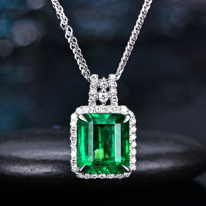 Grandmother Green Diamond Zircon Pendant Necklace Jewelry Brand: aeac