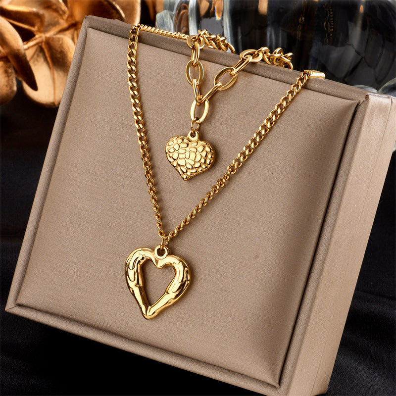 Diamond Square Pendant Titanium Steel Twin Necklace Brand: aeac