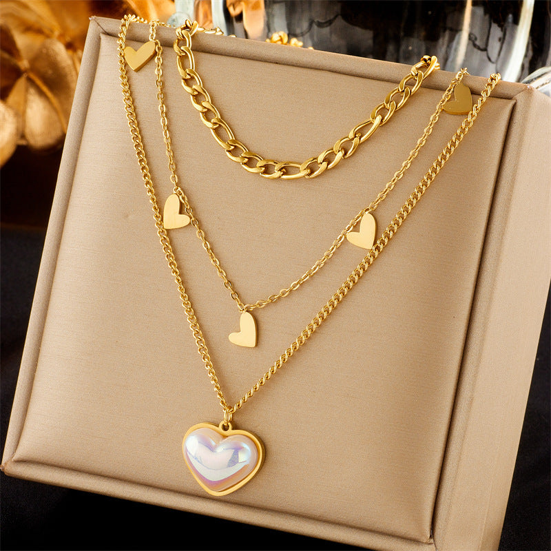 Diamond Square Pendant Titanium Steel Twin Necklace Brand: aeac