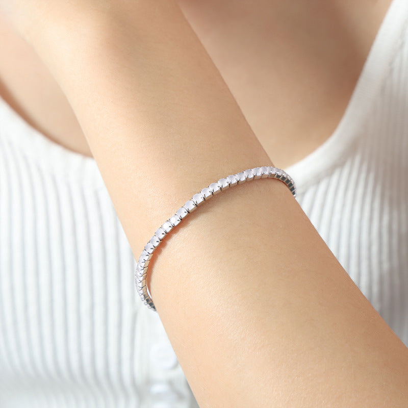 Colorful Zircon Stretch Bracelet Titanium Steel Brand: aeac