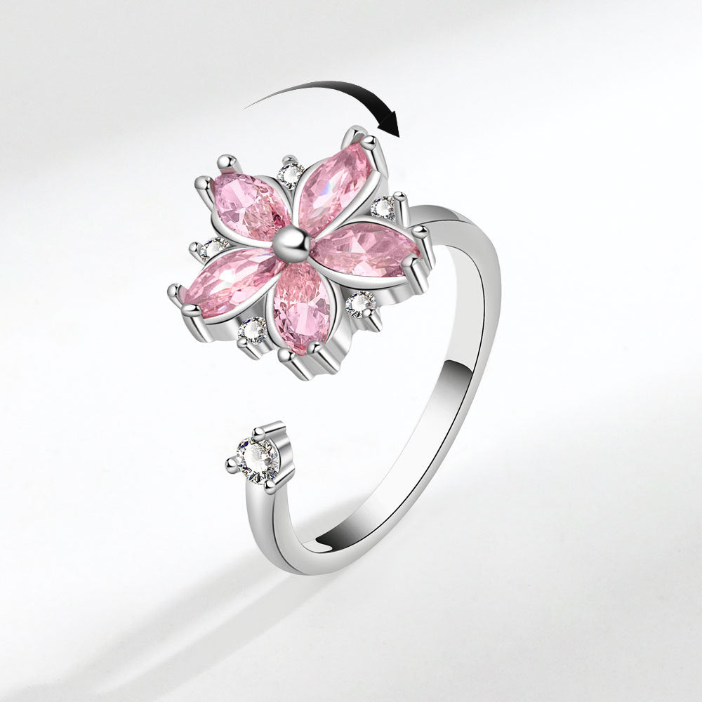 Zircon Flower Decompression Anti Anxiety Ring Set Brand: aeac
