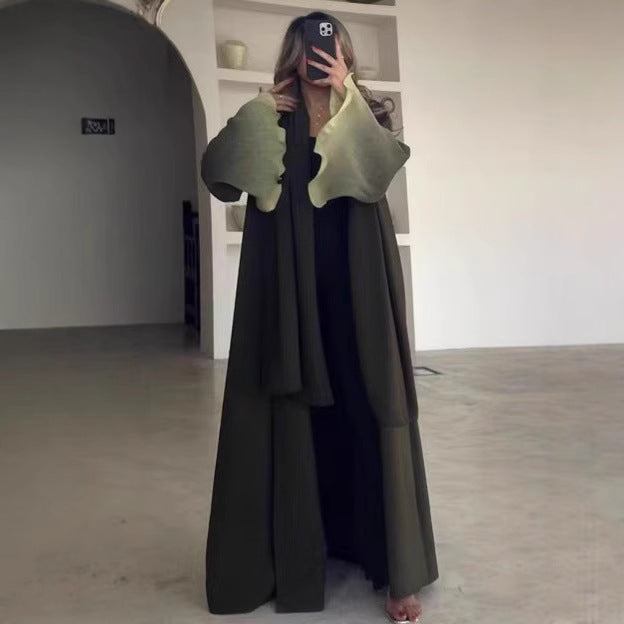 Pleated Long Shawl Women's Fashionable Elegant Gradient Cardigan Brand: aeac