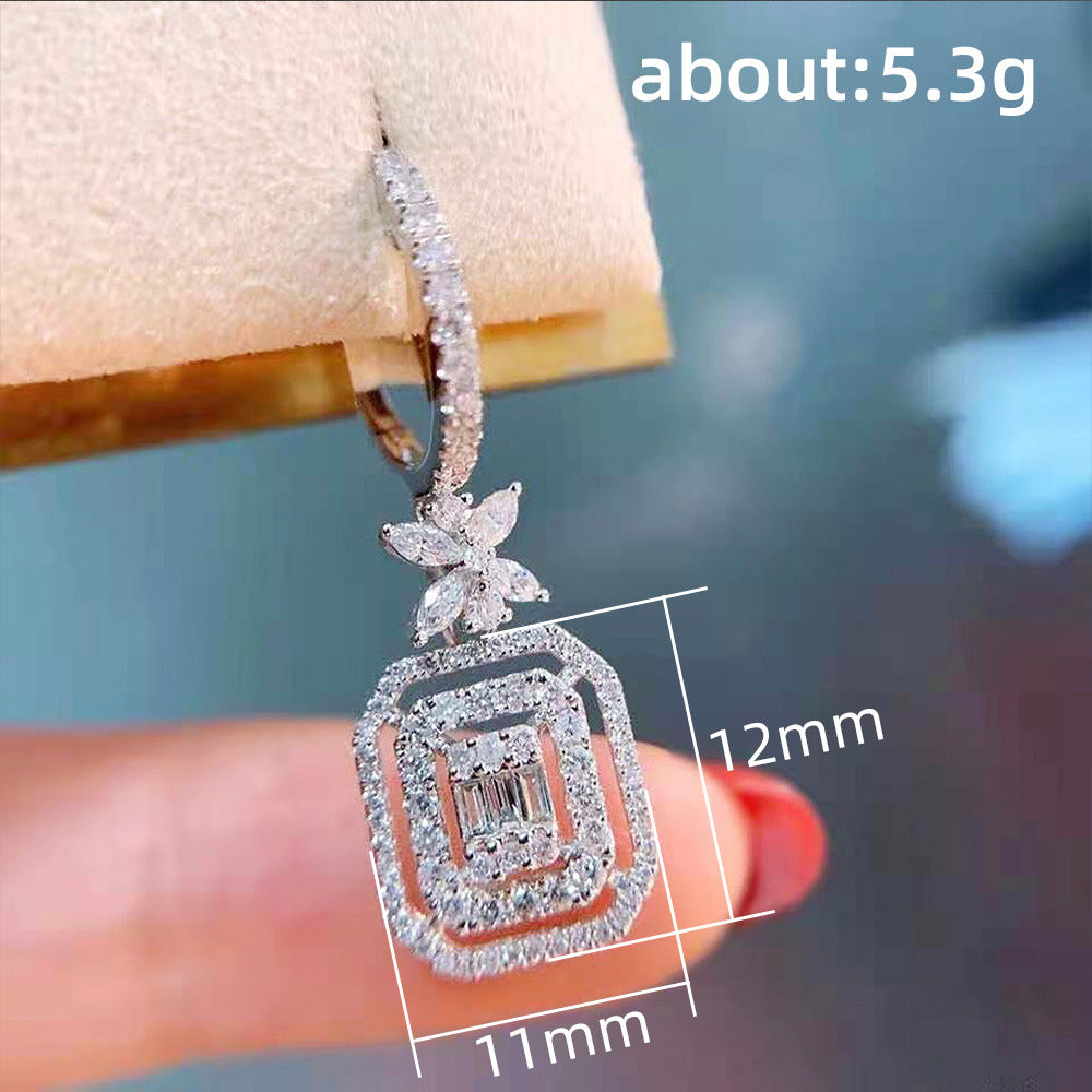 Women's Fashion Full Of Diamonds Micro-set Zirconia Bow Earrings Brand: aeac