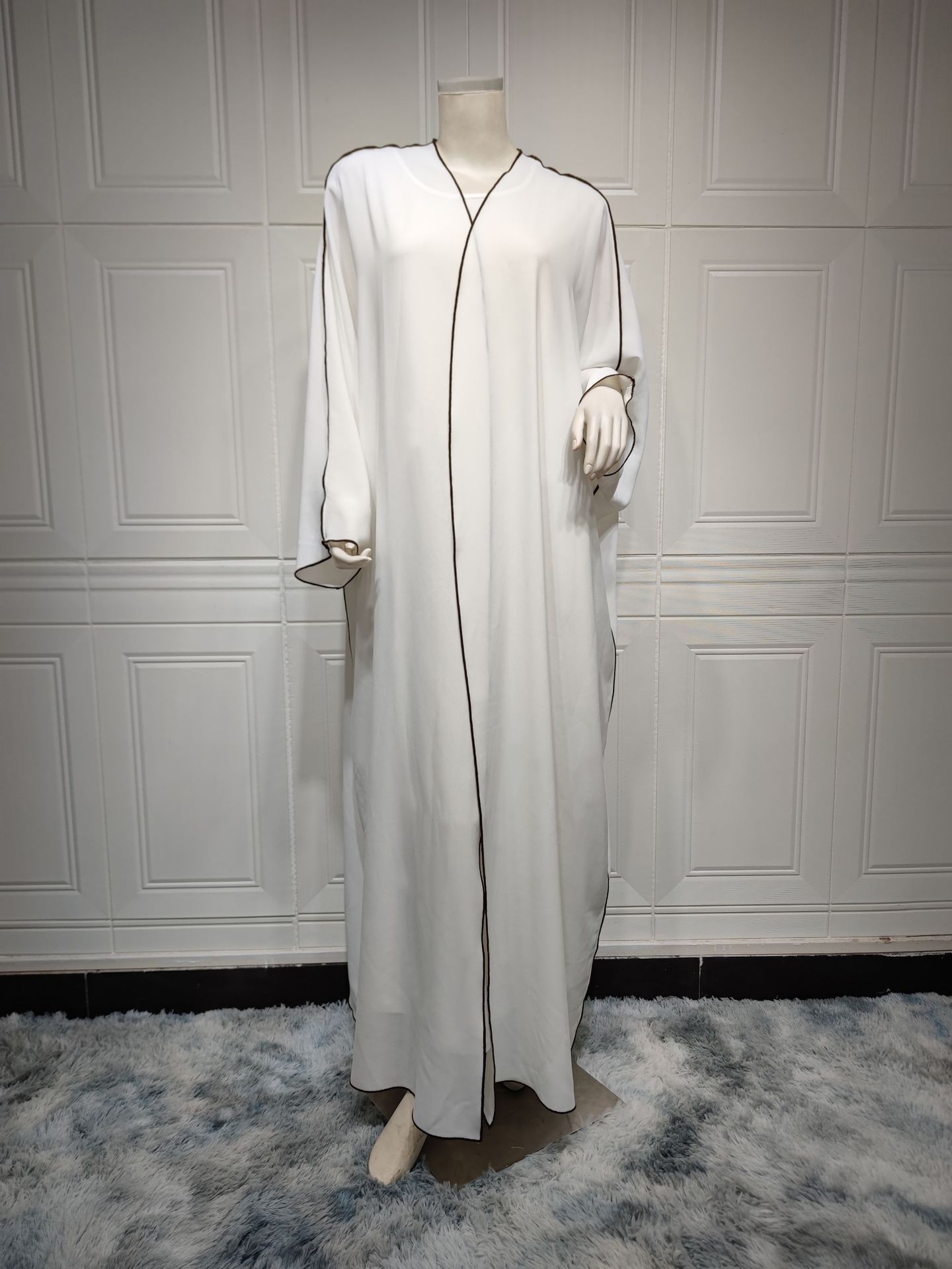 Women's White Patchwork Plus Size Women's Abaya Robe Brand: aeac