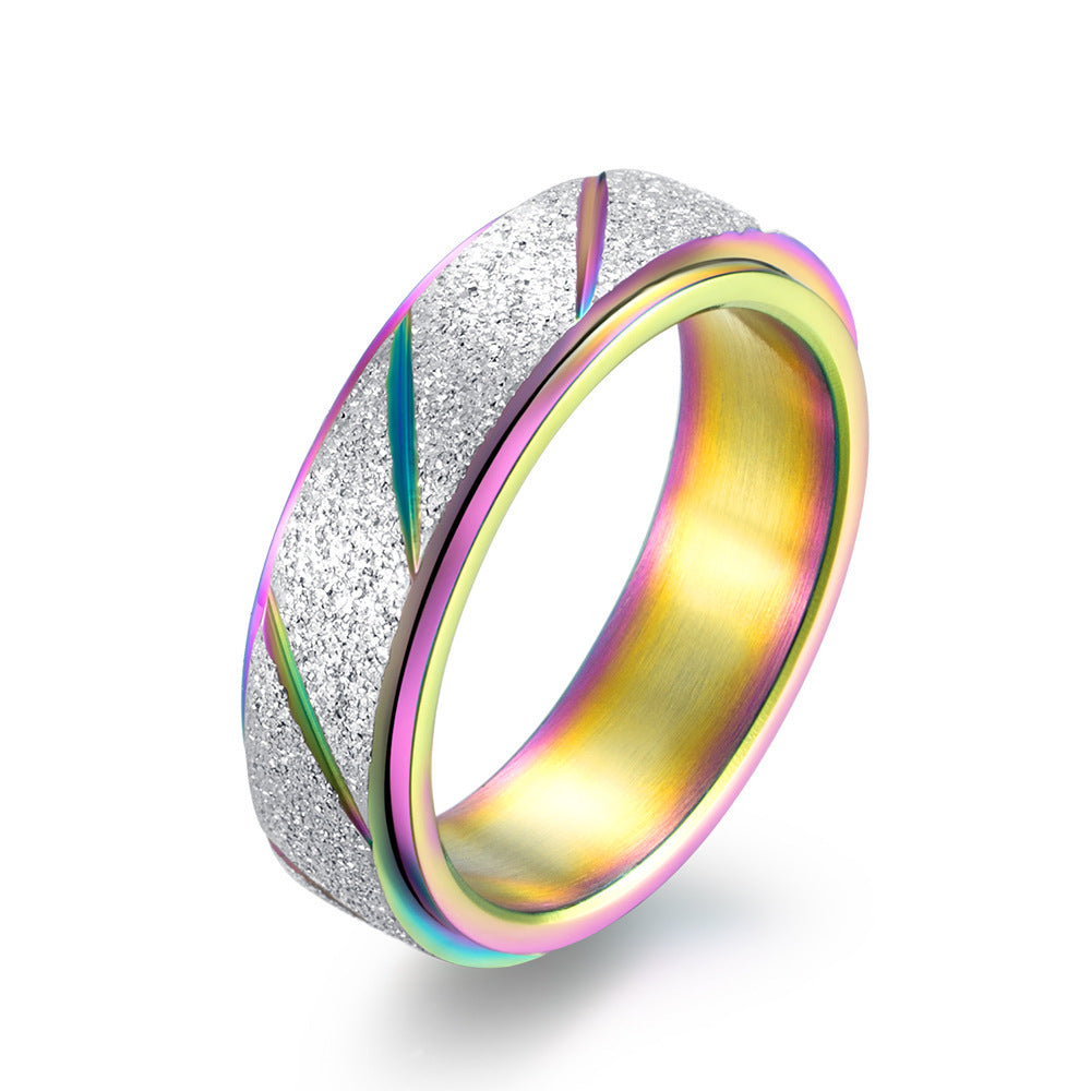Women's Fashion Frosted Slash Swivel Ring Brand: aeac