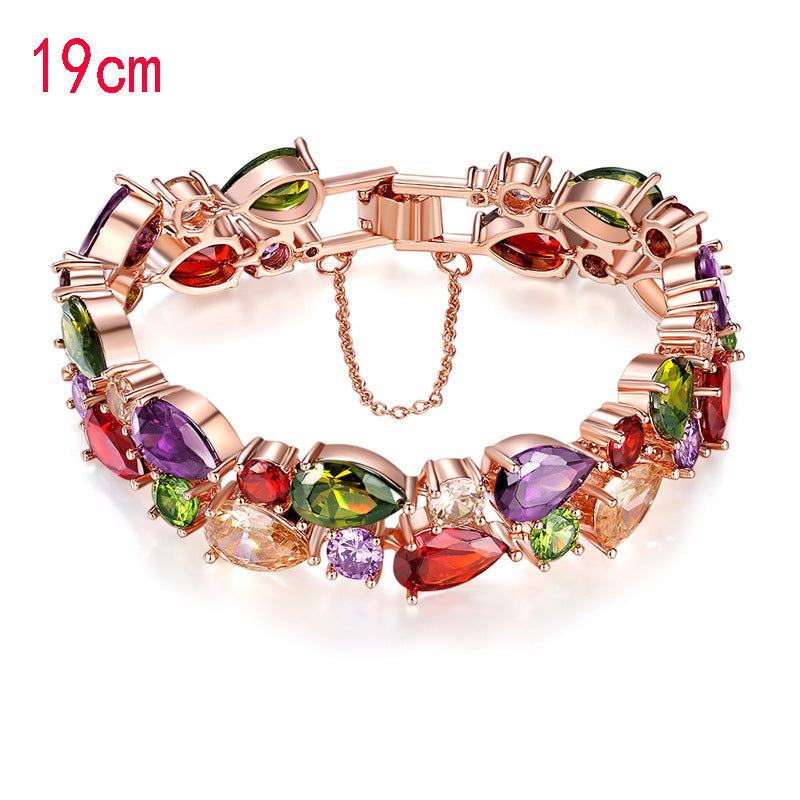 Golden Pleated Transparent Cubic Zircon Bracelet Bracelet Bridal Gift Brand: aeac