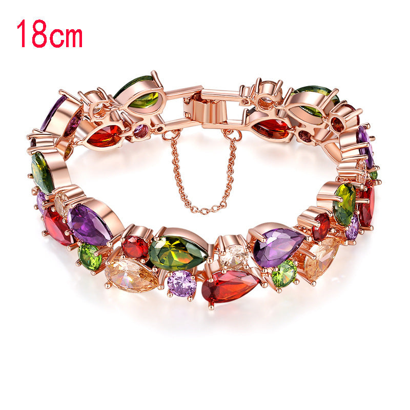 Golden Pleated Transparent Cubic Zircon Bracelet Bracelet Bridal Gift Brand: aeac