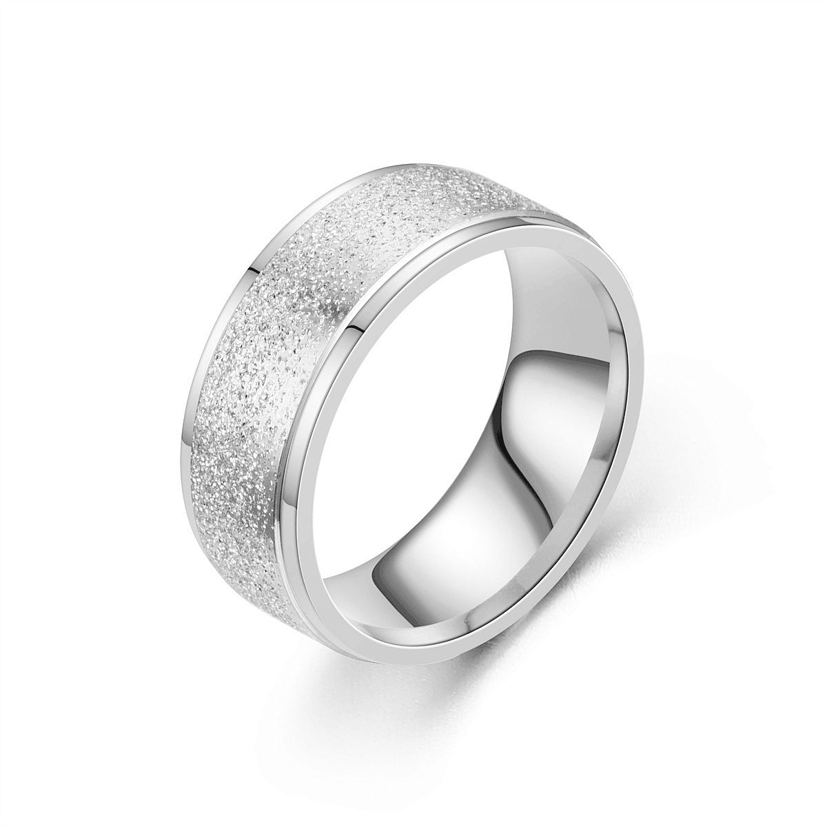 European And American Niche Titanium Steel Frosted Women's Ring Brand: aeac