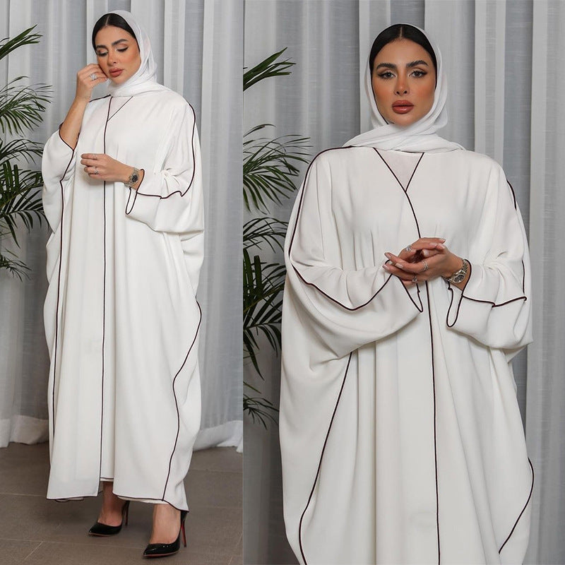 Women's White Patchwork Plus Size Women's Abaya Robe Brand: aeac