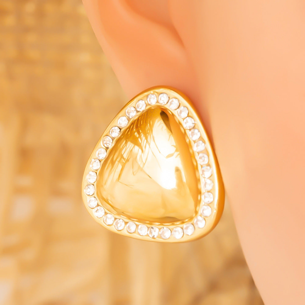 European & American Titanium Steel Ear Studs – Light Luxury Dripping Oil Design Brand: aeac