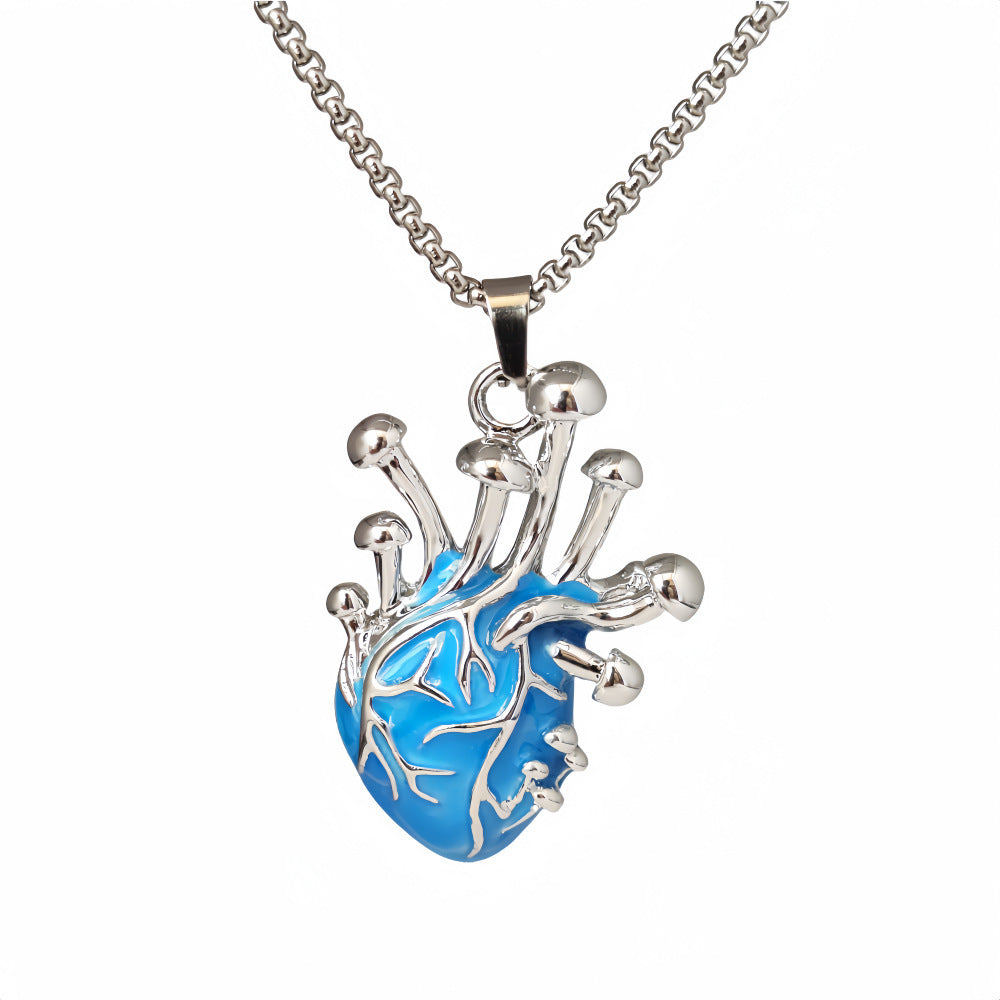 Zinc Alloy Luminous Heart Pendant Necklace Brand: aeac