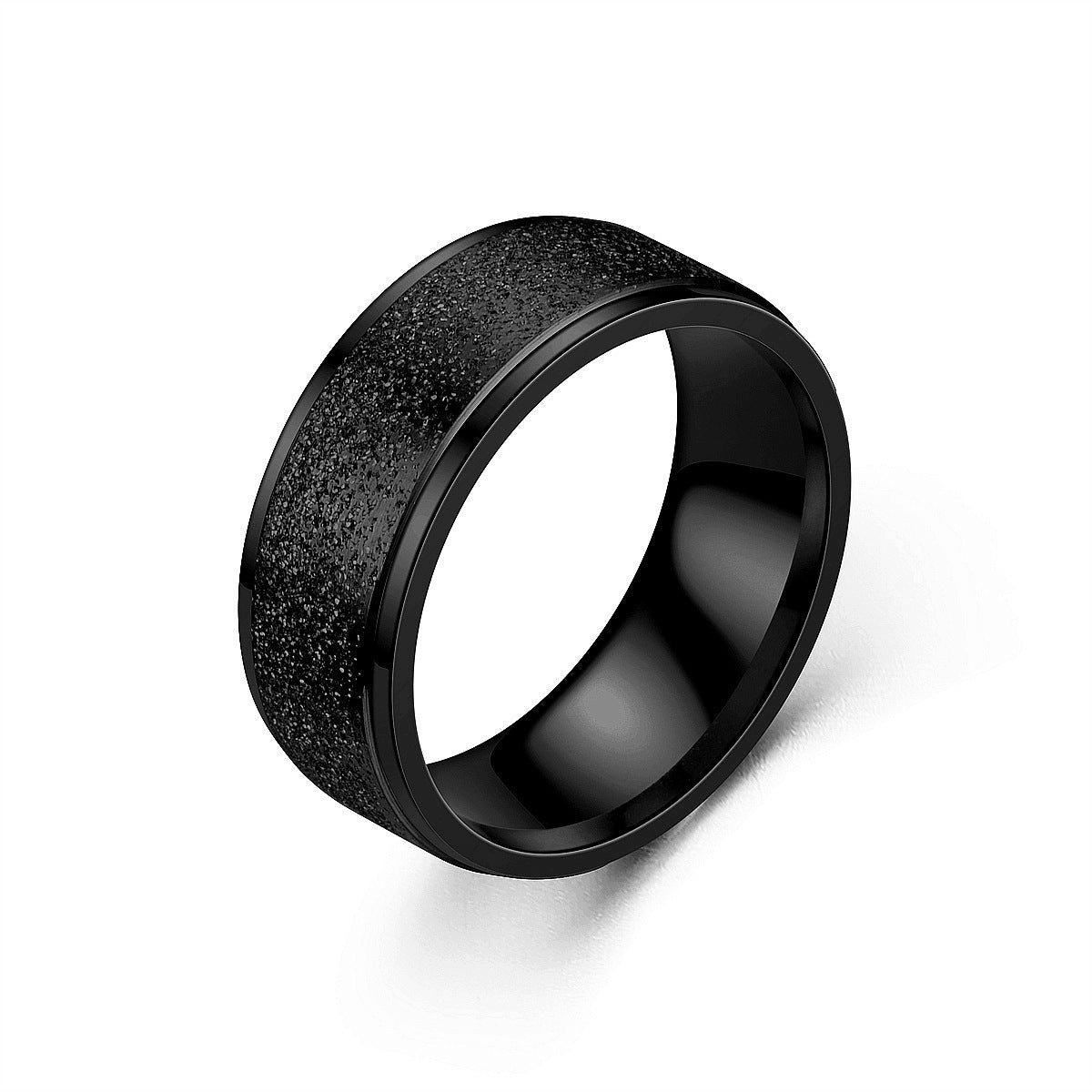 European And American Niche Titanium Steel Frosted Women's Ring Brand: aeac