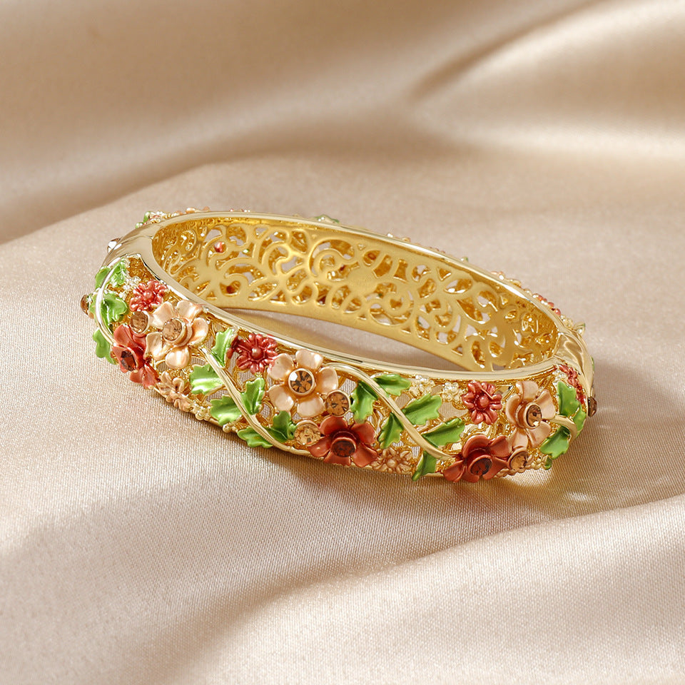Women's Ethnic Style Hollow Painted Alloy Bracelet Brand: aeac